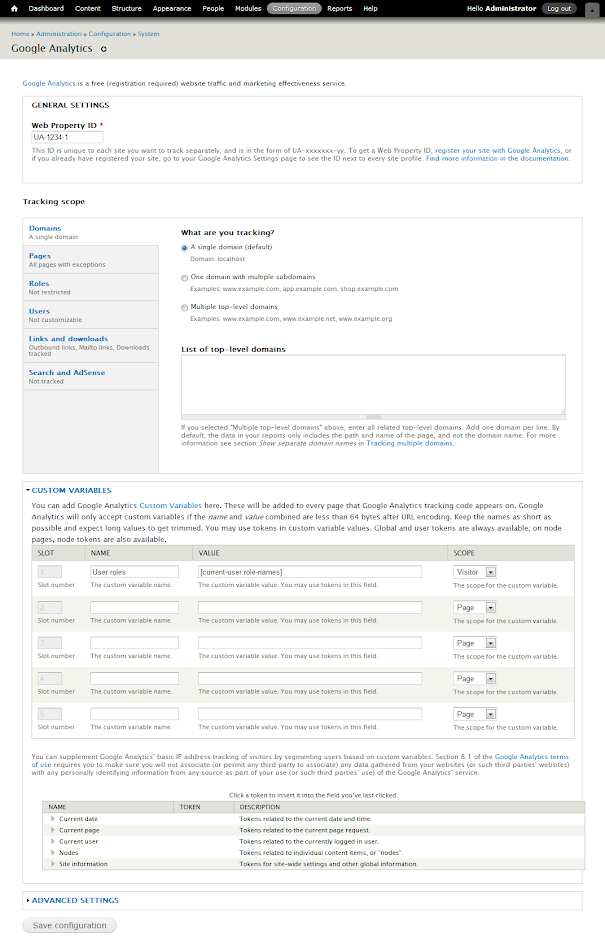 Drupal Google Analytics Install - Using the GA Module